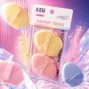 The yellow and pink heart-shaped makeup sponge set and the beauty egg makeup tool fit well and do not absorb powder Specification image